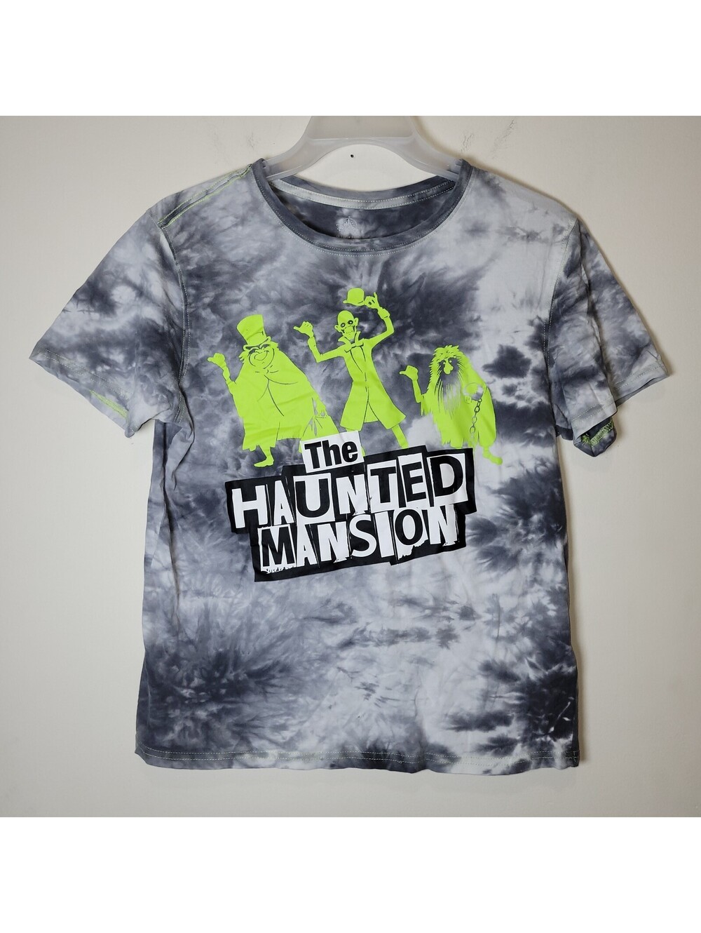 Disney Parks Haunted Mansion Tie Dye Hitchhiking Ghosts Shirt S Neon Green READ